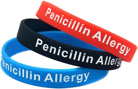Baiyi Penicillin Allergy Silicone Medical Alert Id Bracelet