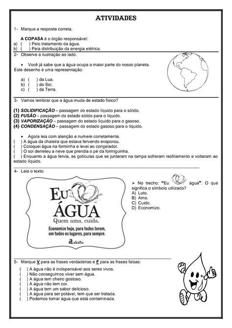 Atividades Sobre Misturas 4 Ano