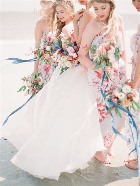 Bridesmaid Beach Summer Wedding Bridesmaid Dresses Flower Wedding