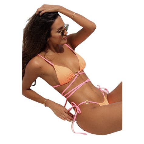 Penjualan Laris Set Bikini Pakaian Renang Musim Panas Balutan Silang