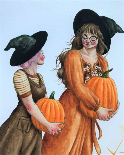 You Re My Pumpkin Fall Lesbian Witch Art Lgbtq Witch Etsy