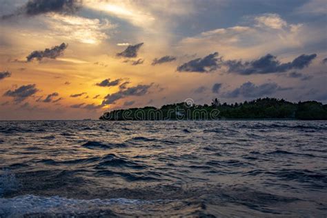 Tropical Sunrise In Maldives Stock Photo Image Of Nature Cloud