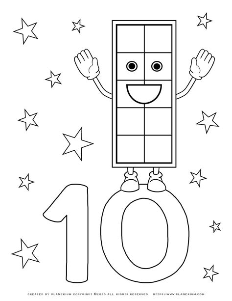 Number Coloring Pages 10 Free Printable Planerium