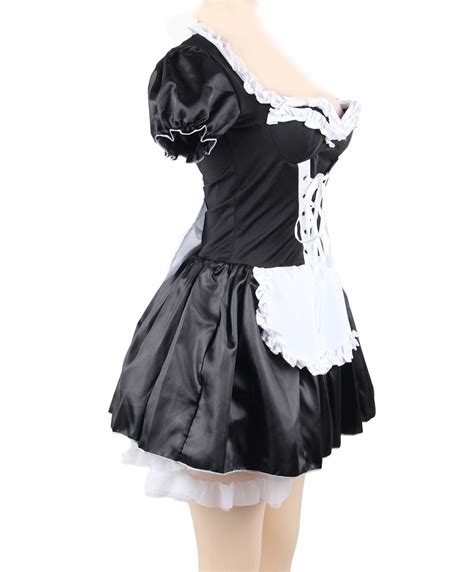 Plus Size Classic French Maid Costume Leopard And Lace