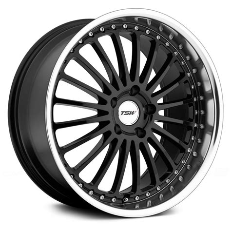Tsw® Silverstone Wheels Gloss Black With Mirror Cut Lip Rims