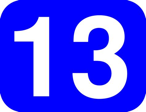 The Number Thirteen Is Shown In Blue And White