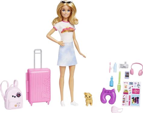 Barbie Malibu Doll Accessories Travel Set With Working Suitcase