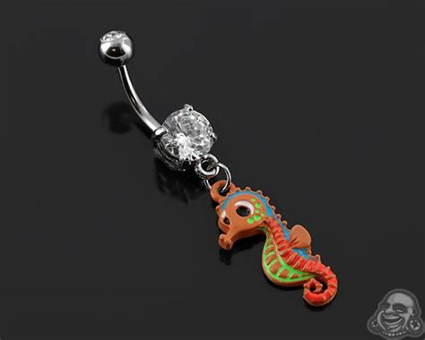 Seahorse Dangle Navel Navel Seahorse Belly Button Rings Dangles