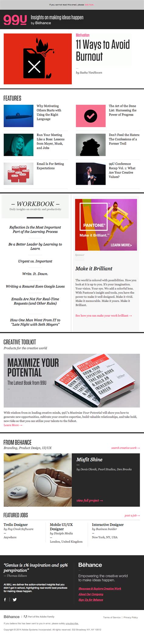 Email Newsletter Design From Behance From Behance Desktop Email View Really Good Emails