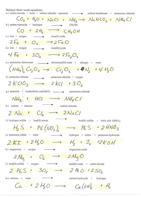 Balancing equations worksheets and answers chemical equation worksheet 2 promotiontablecovers with chemistry practice how to balance printable moercar answer key name date the balancing chemical equations worksheets with answers equation chemistry. Chemistry Balancing Chemical Equations Worksheet Answer ...