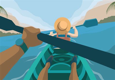 Adventure Explorer With Lake View Vector Illustration 338602 Vector Art