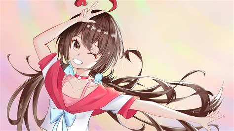 Wallpaper Anime Girls Virtual Youtuber Shinka Musume Long Hair