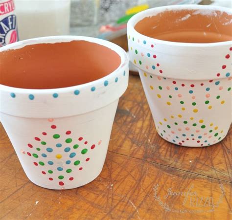 Diy Paint Dot Flower Pots Jennifer Rizzo Flower Pot Crafts Diy