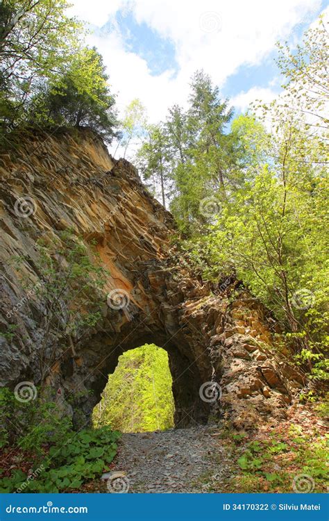 Natural Stone Bridge Stock Photo Image Of Vivid Mountains 34170322