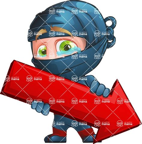 Ninja Warrior Cartoon Vector Character Illustrations Aka Toshi