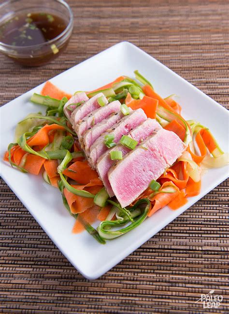 Asian Marinated Tuna With Shaved Salad Paleo Leap