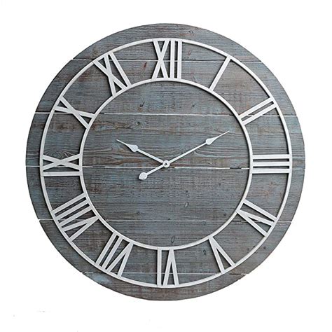 36 Rustic Washed Gray Wood Plank Frameless Wall Clock Pack Of 1