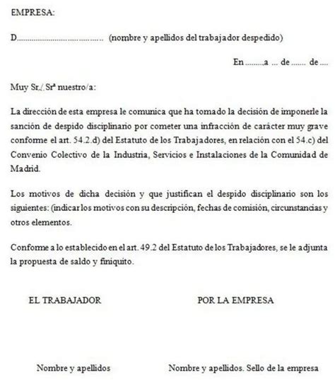 Cartas De Despido Tipos Características Ejemplos Y Descarga