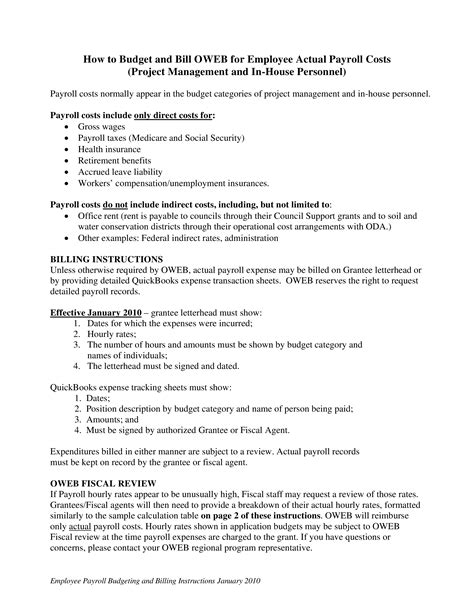 Employee Payroll Budgeting And Billing Format | Templates at