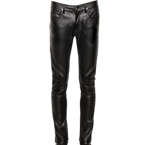 New Mens Genuine Soft Lambskin Leather Pants Sim Party Casual Pant P44