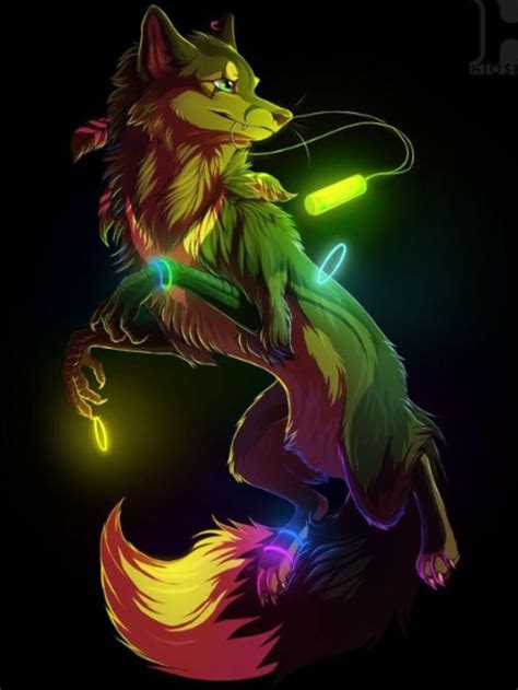 Bright A Handsome Neon Tom With Black Fur And Colorful Tail Tip Is