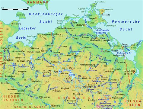 Physical Map Of Mecklenburg Vorpommern 2008 Full Size Ex