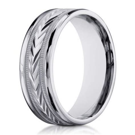 Carrier delivered on time and had no issues with the ring. 14K White Gold Designer Wedding Band for Men | 6mm Width