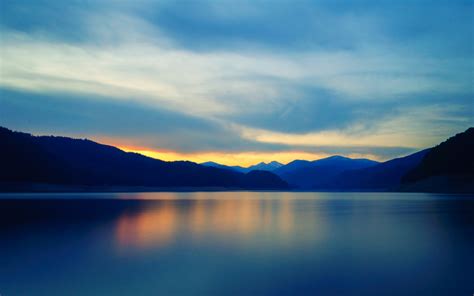 Blue Mountains Lake Sunset Wallpapers 1680x1050 349867