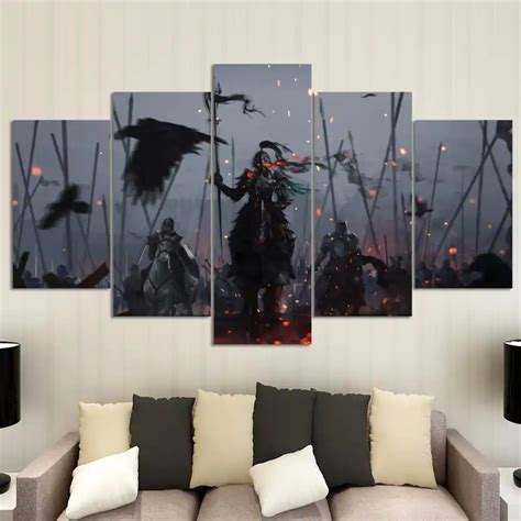 5 Piece Hd Print Picture Poster Knight Templar Painting Canvas Wall Art