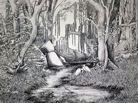 Landscape Pen Drawing At Explore Collection Of