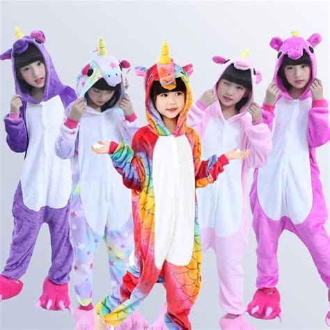 Kigurumi Childrens Pajamas For Boys Girls Unicorn Pajamas Flannel Kids