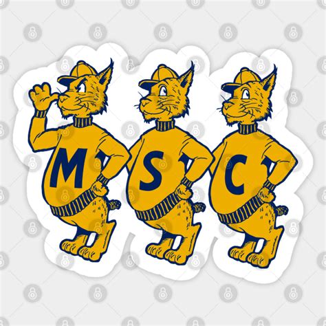 Vintage Montana State College Bobcats Mascots Logo Montana State