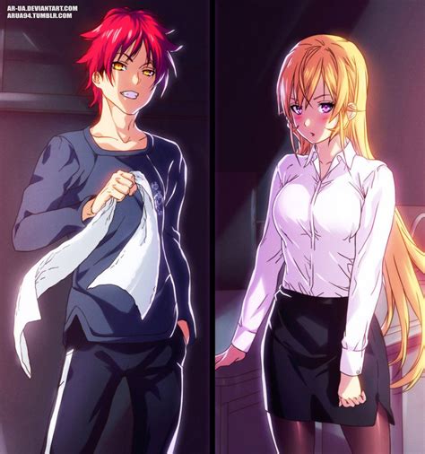 Shokugeki No Soma Soma And Erina By Ar Ua Deviantart Com On Deviantart Food Wars