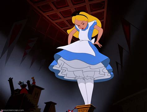The Animated Character Alice Is Standing On Top Of A Wooden Block In