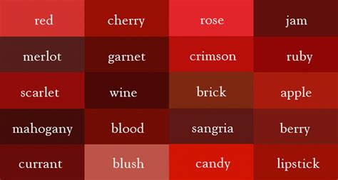 Shades Of Red Color Different Shades Of Red Color Red Shades Of Red