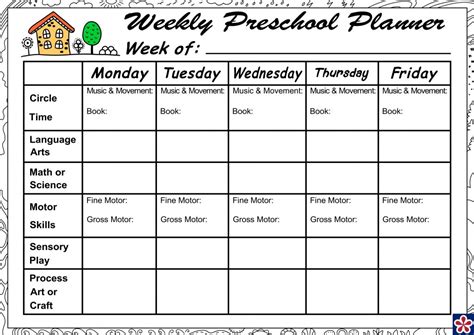 Weekly Planner For Your Preschool Class