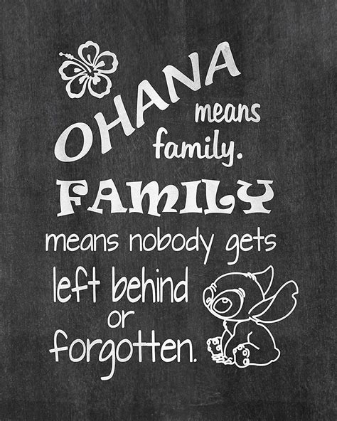 Download Gray Textured Stitch Ohana Quote Wallpaper