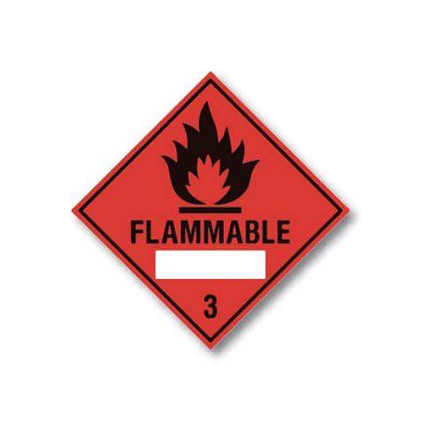 Flammable Labels With White Box X Mm