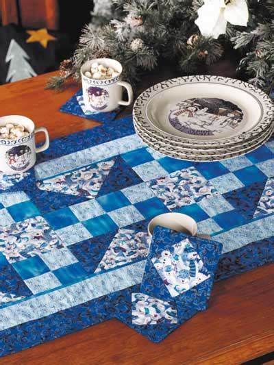 True Blue Snowman Table Runner Quilting Free Patterns