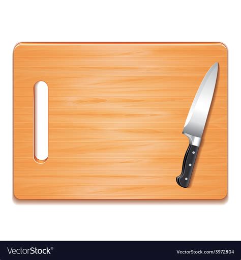 Cutting Board And Knife Isolated Royalty Free Vector Image