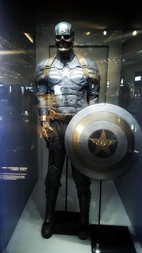 Captain America Stealth Suit And Shield Worn On Screen By Chris Evans On Display In Hong Kong