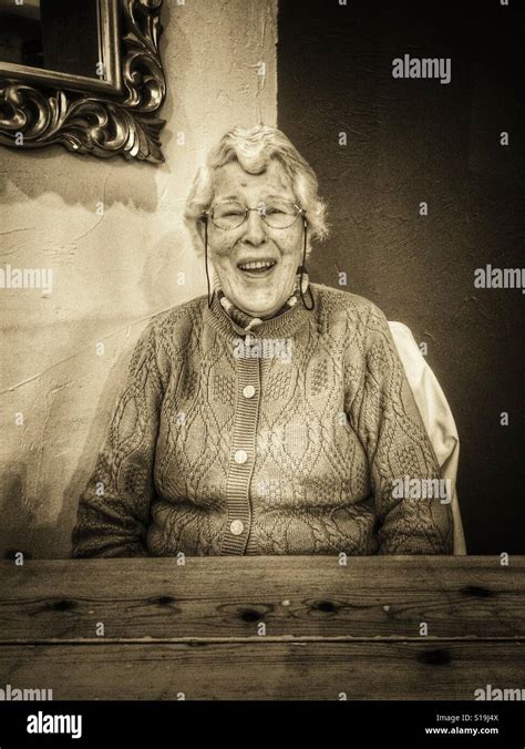 Old Lady Laughing Stock Photo Alamy