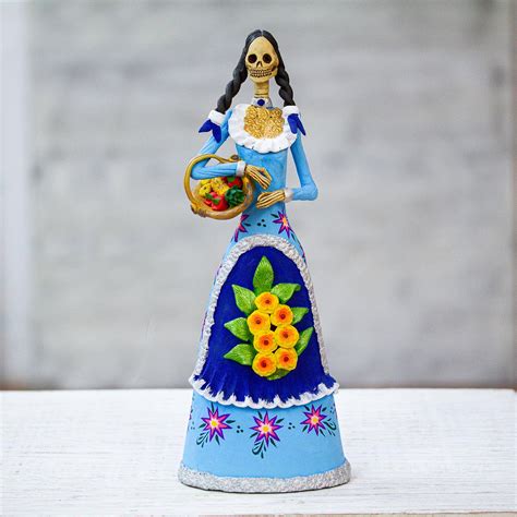 Handmade Day Of The Dead Catrina Figurine From Mexico La Catrina