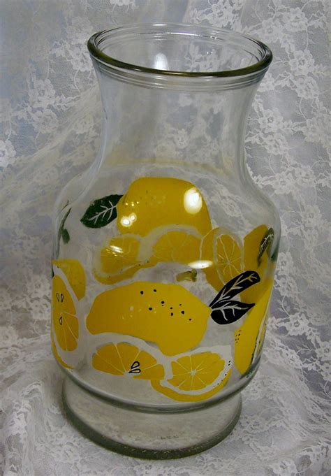 Vintage Lemonade Glass Pitcher Retro By Vintagedelights4u On Etsy