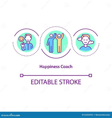 Happiness Coach Concept Icon Stock Vector Illustration Of Thinking