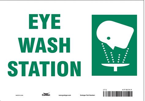 Condor Safety Sign Eye Wash Station Sign Header No Header Vinyl 7