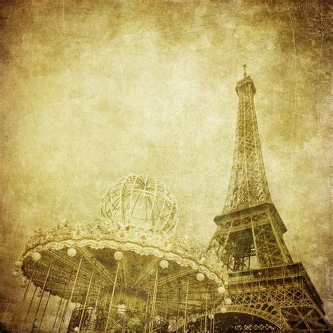 Vintage Image Of Eiffel Tower Paris France — Stock Photo © Javarman