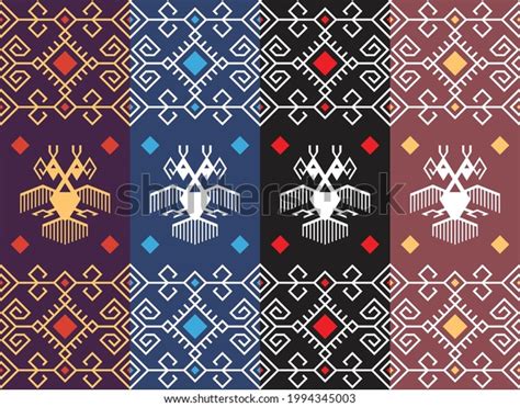 Indonesia Traditional Fabric Pattern Tenun West Stock Vector Royalty