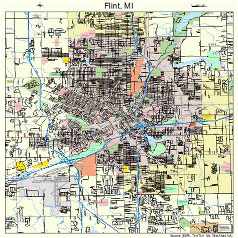 2nd Street And Saginaw Flint Michigan Map Map