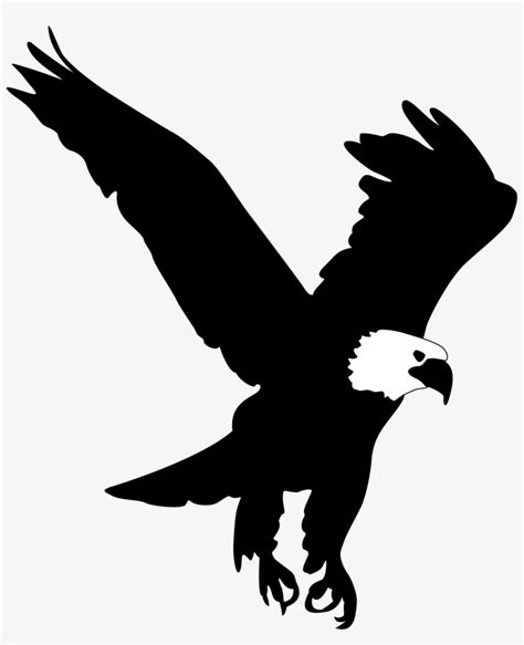 Eagle Spread Wings Silhouette Feather Clip Art Black And White